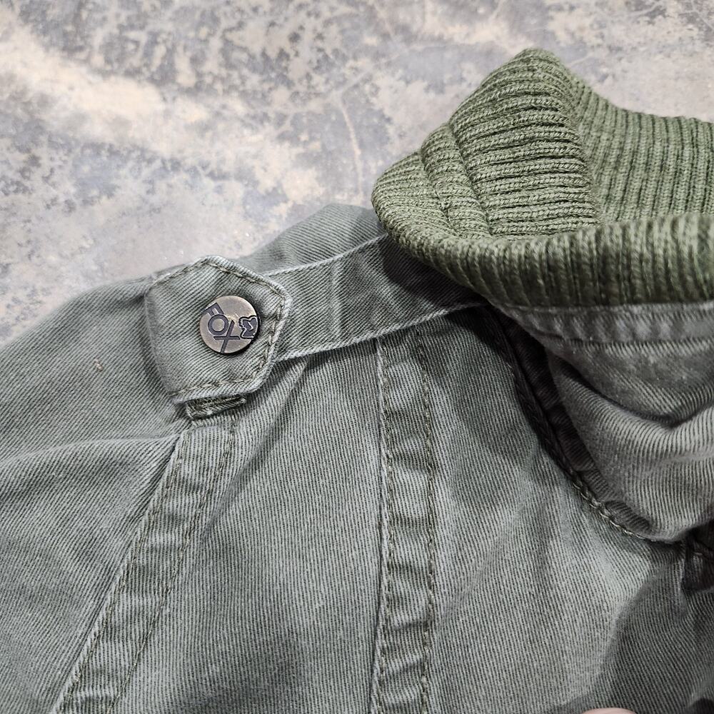 Fox Riders Company Womens Jacket Coat Army Green Olive Military Sz XS Logo - Picture 7 of 14